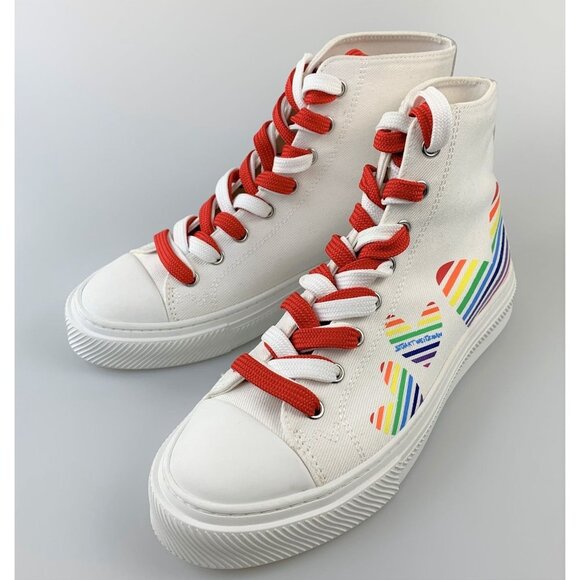 NIB Stuart Weitzman Hightop Shoes In White Size 38.5 - Picture 3 of 12